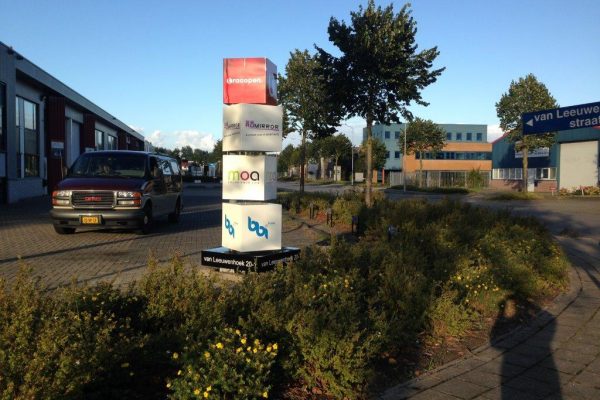 Speciale reclamezuil van aluminium voor bedrijventerrein Dimlicht Dimension Lichtreklame